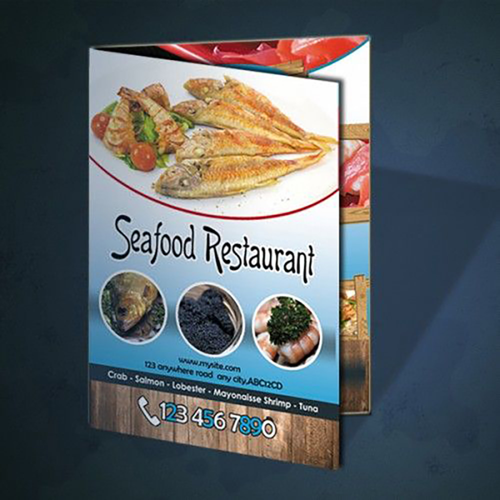 A3 half-fold to A4 size menu design.