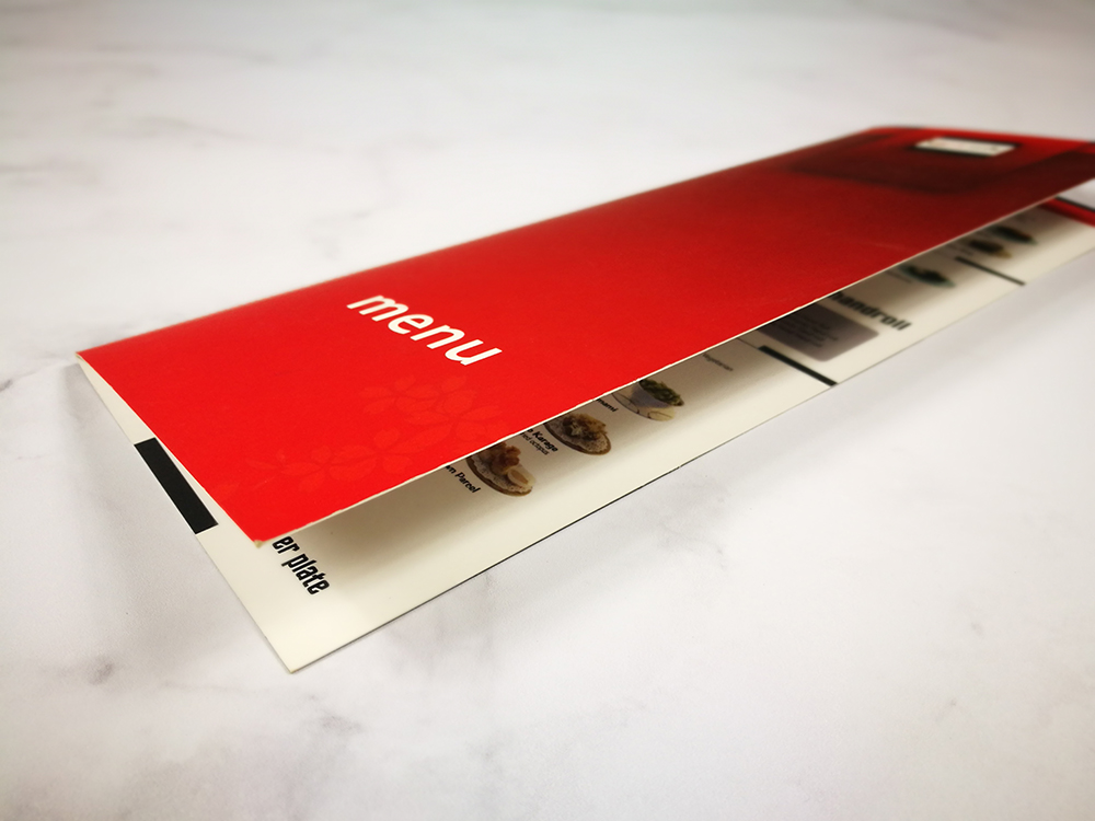 Folded menu displayed in a clean format.