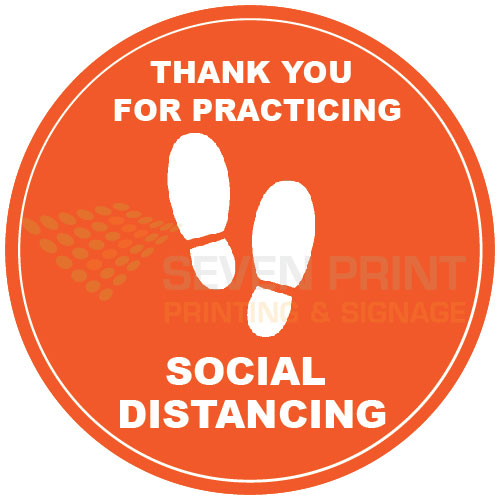 Thank you for practicing social distancing - floor sticker
