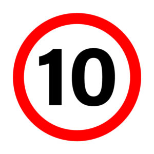 Speed Limit Sign - 02BD-G0203 - 10 KMH