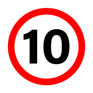 Speed Limit Sign - 02BD-G0204 - 10 KMH