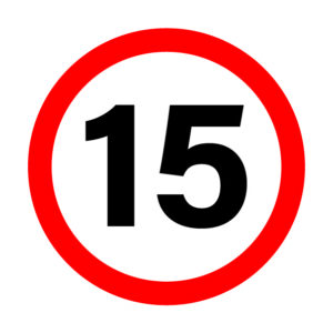 Speed Limit Sign - 02BD-G0205 - 15 KMH