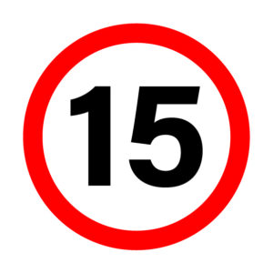 Speed Limit Sign - 02BD-G0206 - 15 KMH