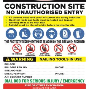 Site Safety Sign - 02BD-G0408 - Construction Site