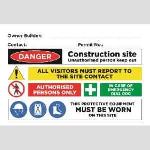 Site Safety Sign - 02BD-G0409 - Owner Builder